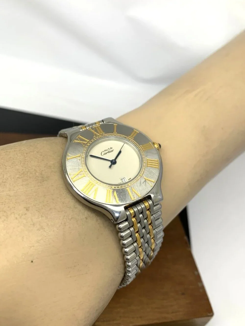 Cartier Must 21 XL Women's Watch W10052F4 Swiss Quartz Two Tone Steel 35mm